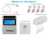 4-Channel Rechargeable TENS Unit with 8 Pads, 48 Modes 4 Programs for Pain Relief, Muscle Training 74054330
