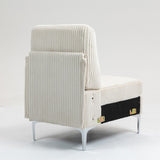Modular Sectional Sofa Armless Seat Module, Corduroy Sectional Couch, Single Couch Modular Armless W3098P257002