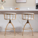 26'' Swivel Counter Height Bar Stool, Set of 2- Fabric Seat with water Transfer Printed Metal Frame, W2215P248058