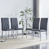 4 piece set of gray armless dining chairs brings a touch of elegance and mystery to the dining area W1151132006
