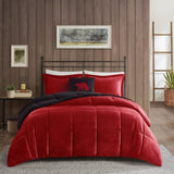 Full/Queen Plush to Sherpa Down Alternative Comforter Set B035100471