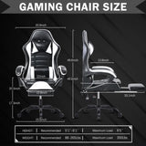 Gaming Chair, Ergonomic Video Game Chair for Adults, Adjustable Height Pu Leather Gamer Chair Office 07925118