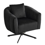 ZUN 360&deg; Swivel Accent Chair, Modern Velvet Fabric Living Room Armchair, Comfy Wide Upholstered with 65448848