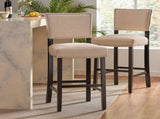 Barstools With rivet decoration set of 2 , wood Frame,fabric Sponge cushion and Upholstered N780P366607B