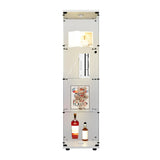 ZUN LED lights Glass Display Cabinet 4 Shelves with Door, Floor Standing Curio Bookshelf for Living Room W1806P197870