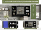3-in-1 Bathroom Mirror Cabinet, 36-inch Wall Mounted Medicine Cabinet with Adjustable Shelf & Soft N710P358618B