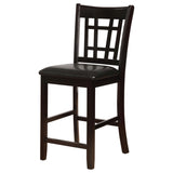 Black and Espresso Lattice Back Counter Height Stools B062P145649