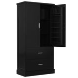 ZUN Tall Bathroom Storage Cabinet, Cabinet with Two Doors and Drawers, Adjustable Shelf, MDF Board, N725P178675B