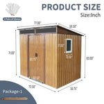 ZUN 6ft x 5ft Outdoor Metal Storage Shed with Window and Transparent plate for Garden, Lawn W540P185307