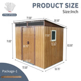 6ft x 5ft Outdoor Metal Storage Shed with Window and Transparent plate for Garden, Lawn W540P185307