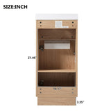 15.75" Bathroom Vanity with Reversible Resin Sink, MDF Cabinet with Adjustable Shelf and N729P285513N