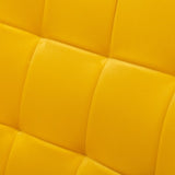 Leiria Contemporary Silky Velvet Tufted Accent Chair with Ottoman, Yellow T2574P164275