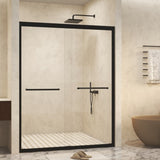 44-48" W 72" H Tempered Glass with Explosion Proof Film, Aluminum Frame Double Sliding Shower W1675P288823