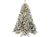 6 Foot Flocked Northern Pine Christmas Tree Artificial Xmas Tree Curved Tips LED Lights Indoor 21296391