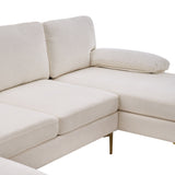U-Shaped 4-Seat Indoor Modular Sofa Creamy-White 66522610
