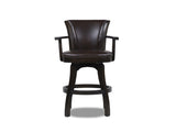 Williams 31" Swivel Bar Stool with Armrests, Vintage Brown Faux Leather B2719P238365
