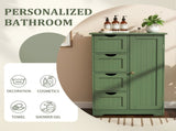 Forest Green, MDF with paint and melamine veneer, vertical stripes, 56*30*82.5cm, 4 drawers, 1 door, 91413653