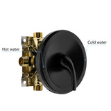 10" Round Rain Shower Head Systems with Waterfall Tub Spout, Matte black,Wall Mounted shower W1243134150