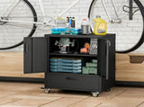 Tool Cart with Wheels, 40" H x 30" W x 20" D, Mobile Tool Cabinet with Lockable Casters & Drawer, T2398P407327