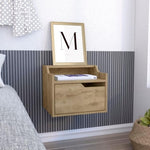 ZUN Busan Modern Floating Nightstand , End Table, Side Table Single-Drawer Design with Sleek Two-Tiered B070137838