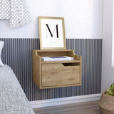 ZUN Busan Modern Floating Nightstand , End Table, Side Table Single-Drawer Design with Sleek Two-Tiered B070137838