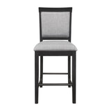 ZUN Charcoal Gray Finish Counter Height Chairs Set of 2, Upholstered Seat and Back Casual Style Dining B011P199755