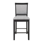 ZUN Charcoal Gray Finish Counter Height Chairs Set of 2, Upholstered Seat and Back Casual Style Dining B011P199755