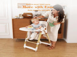 Convertible Baby High Chair to Rocker with 5-Point Harness, Foldable Infant Feeding Chair with W2699P371974