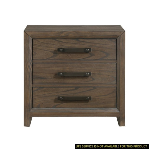 ZUN Dark Walnut Finish Nightstand of 3 Drawers Classic Design Bedroom Furniture 1pc B011140393