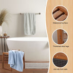 ZUN Shower Bench, Shower Stool with Storage Shelf, Bamboo Shower Seat Bathroom Spa Bench, Shower Bath 85929759