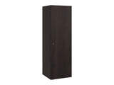 Kotlik 1 Door Wardrobe 67" H with Vertical Storage and Four Shelves, Dark Walnut B097P480458