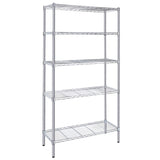 ZUN Heavy Duty Shelving Unit, Wire Metal Stackable Storage, 5-Tier Shelf, Chrome, 36" W x 13.8" D x W1134143003