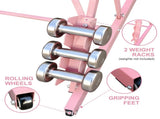 3.5FT Pink Solid Wood Ballet Barre With Adjustable Range Of 31.5-39.5 Inches For Dance Practice 23922331