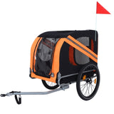 Large Folding Bike Trailer Dogs 120LB Capacity All-Terrain Pet Carrier, Durable Steel Frame W1364P268355