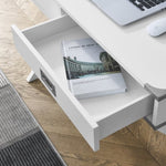 ZUN Computer Desk with Storage,Solid Wood Desk with Drawers, Modern Study Table for Home Office,Small W1781103712