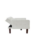 White Convertible Double Folding Room Sofa Bed, PU Leather, Tufted Buttons, Suitable for 15429988