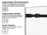 66*76" Fixed & Sliding Shower Door, Round Tube Hardware, Clear Glass Shower Door, 3/8 SGCC 51124158