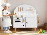 White Wooden Kids Play Kitchen with Interactive Stove & Sink, ASTM/CPSIA Compliant Pretend Cooking 58079730