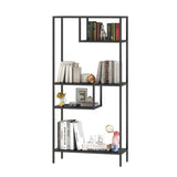 Modern Storage Shelf with 4 Compartments & Metal Legs, Freestanding Organizer,Book Display 75377514