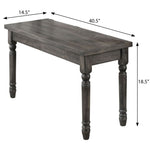 ZUN Weathered Grey Dining Bench with Turned Legs B062P189065