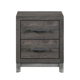 Modern Sleek Design Bedroom Furniture 1pc Beautiful Nightstand with 2 Drawers Brownish Gray and B011P255194