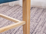 Siena Counter Height Button Tufted Back Solid Wood Stools, Set of 2, Blue T2574P165121