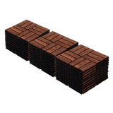 Acacia Wood Interlocking Deck Tiles Checker Pattern, 30 PCS 12" x 12" Square Acacia Hardwood Outdoor W2391P272587