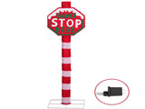 Lighted STOP Sign Christmas Yard Decorations, Pre-lit Road Sign SANTA STOP HERE with 70 LED White 88273492