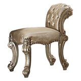 Gold Patina and Bone Vanity Stool with Nailhead Trim B062P208997