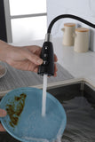 Black Kitchen Faucets with Pull Down Sprayer, Kitchen Sink Faucet with Pull Out Sprayer, Fingerprint K-4012-MB