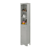 ZUN Tall Bathroom Cabinet, Freestanding Storage Cabinet with Drawer, MDF Board, Adjustable Shelf, Grey 54569192