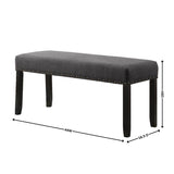 ZUN Biony Fabric Dining Bench with Nailhead Trim, Grey T2574P164611