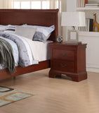 Contemporary Bedroom Furniture Nightstand Cherry Finish 2 x Drawers Bed Side Table Pine wood B011P208921
