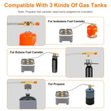 12000W Portable Camping Stove With Cassette Adapter Windproof Outdoor Backpacking Burner with 97659878
